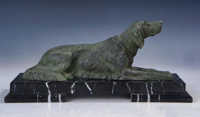 sculptuur, Frankrijk, Art Deco Sculptuur van een Liggende, Antiek en Kunst, Kunst | Designobjecten
