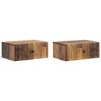 vidaXL Nachtkastje 2 pcs Oud hout 49 x 34,5 x 20 cm Bewerkt, Huis en Inrichting, Slaapkamer | Nachtkastjes, Verzenden, Nieuw