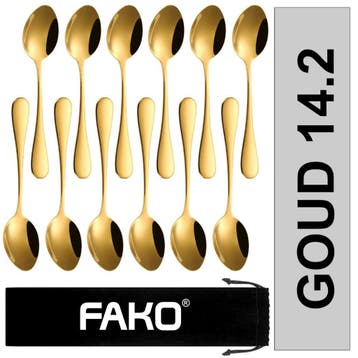 Fako Bijoux - Koffielepel XL / Dessertlepel  Classic - 14cm, Verzenden, Nieuw
