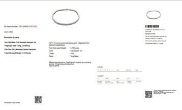Zonder minimumprijs - Tennis armband - 14 karaat Witgoud -