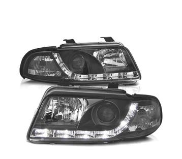 PHARES POUR AUDI A4 B5 94-99 DAYLIGHT LED FOND NOIR, Verzenden