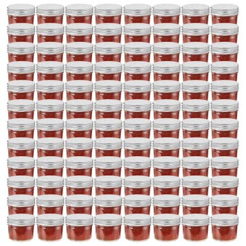 vidaXL Jampotten met zilverkleurige deksels 96 st 110 ml, Verzenden, Nieuw