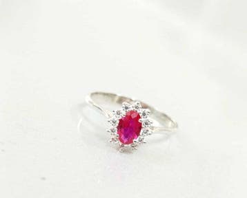 Sans prix de réserve - Bague Bague en argent avec rubis et