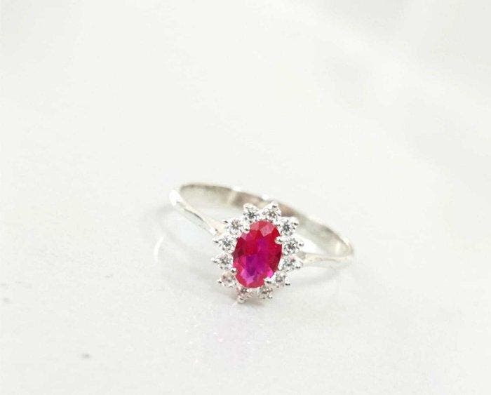 Sans prix de réserve - Bague Bague en argent avec rubis et, Bijoux, Sacs & Beauté, Bagues