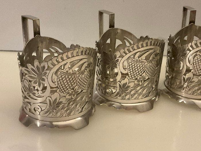 Theekopje (5) - Solid Silver Hand Crafted Middle Eastern, Antiek en Kunst, Antiek | Zilver en Goud