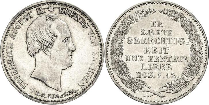 1/3 taler, daalder 1854, Sachsen-kurlinie ab 1547 (albert..., Timbres & Monnaies, Monnaies | Europe | Monnaies non-euro, Envoi