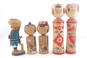 Kokeshi japonaises traditionnelles - ensemble de 12 pièces -, Antiquités & Art