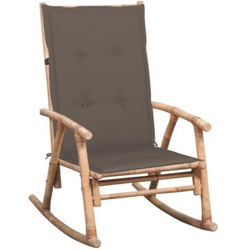 vidaXL Schommelstoel met kussen bamboe, Tuin en Terras, Verzenden, Nieuw