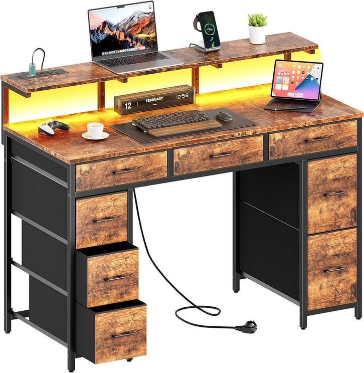 Bureau - Computertafel - Computerbureau - 120x50 cm - Bruin, Huis en Inrichting, Bureaus, Nieuw, Verzenden