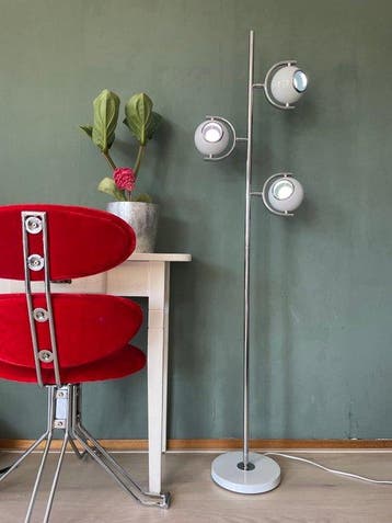 Staande lamp - Chroom, Metaal, Plastic - Space Age Eyeball
