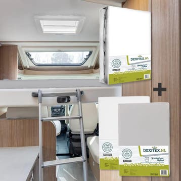Textielpakket Hefbed 1 Molton + 2 Jersey hoeslakens - 1, Nieuw, Eenpersoons, Wit