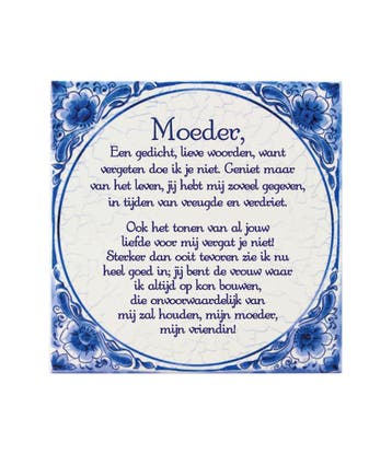Delfts Blauw Tegel Moeder 14,5cm, Verzenden, Nieuw