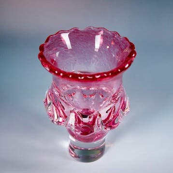 Vintage Massive Glass Vase 1,5kg - Tschechoslowakei