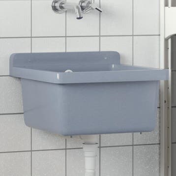 vidaXL Wasbak wandgemonteerd 40x40x24 cm hars grijs, Verzenden
