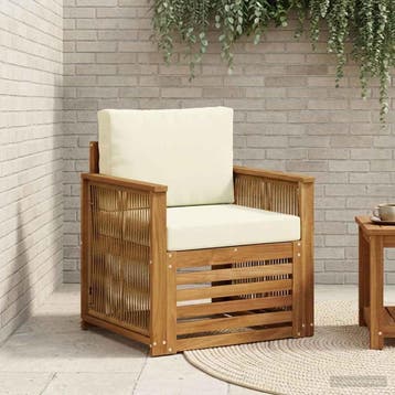 vidaXL Buiten Midden Sofa Naturel, Verzenden, Nieuw