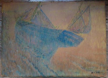 Jan de Clercq (1881-1962) - Vissersboot - pointillisme -