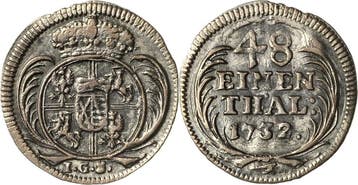1/48 taler, daalder 1732, Sachsen-kurlinie ab 1547 (alber..., Verzenden