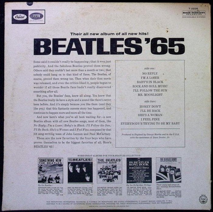Beatles - Beatles 65 (USA Mono original LP) - LP album (op, Cd's en Dvd's, Vinyl Singles