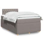 vidaXL Boxspring met matras stof taupe 120x200 cm, Huis en Inrichting, Slaapkamer | Bedden, Verzenden, Nieuw