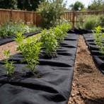 vidaXL Geotextielmembraan 1x50 m polyestervezel zwart, Tuin en Terras, Verzenden, Nieuw