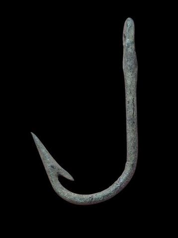 Oud-Romeins Brons, Stunning Big Fish Hook Werktuig - 56.1 mm, Antiek en Kunst