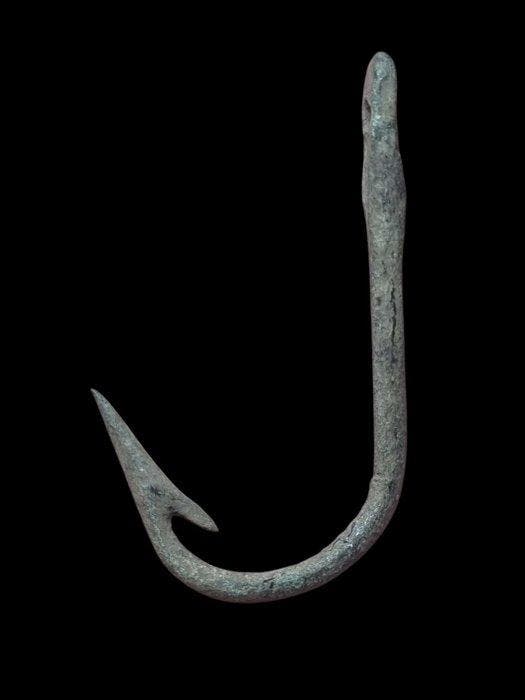 Oud-Romeins Brons, Stunning Big Fish Hook Werktuig - 56.1 mm, Antiek en Kunst, Antiek | Overige Antiek