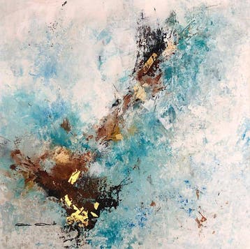 Dam Domido - Into gold - 95 x 95 cm