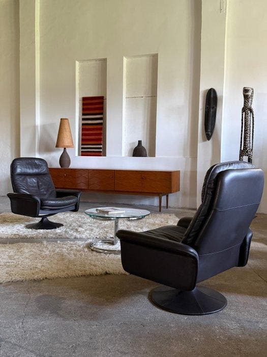 de Sede - Fauteuil (2) - DS-50 - Cuir - Chaise pivotante, Antiek en Kunst, Kunst | Designobjecten