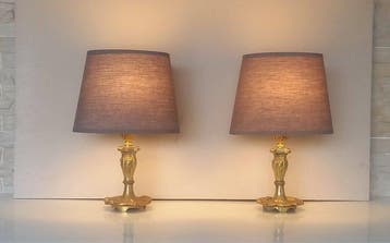 Lamp (2) - Louis XV-stijl - Goudkleurig brons, fijn