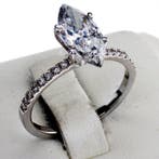 Zonder minimumprijs - Verlovingsring - 14 karaat Witgoud -