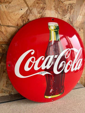 Coca-Cola - Magnifique plaque émaillée Coca Cola - Plaque