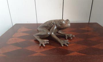 Figuur - Kikker - Brons, Antiquités & Art