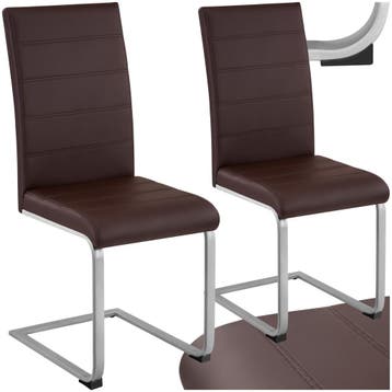 Sledestoelen, kunstleer - bruin, Set van 2, Huis en Inrichting, Verzenden, Nieuw