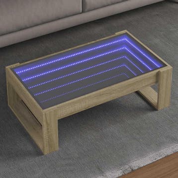 vidaXL Salontafel met Infinity LED 90x53x30 cm sonoma, Verzenden