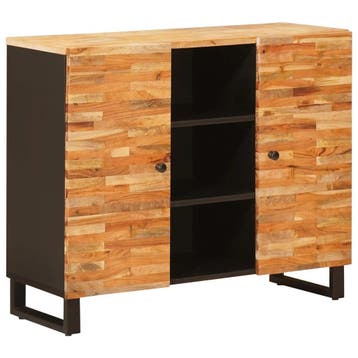 vidaXL Bijzetkast met lade Bruin 90 x 33 x 75 cm Massief, Huis en Inrichting, Verzenden, Nieuw