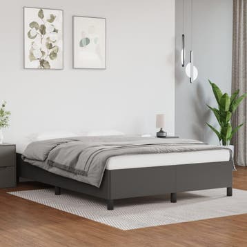 vidaXL Bedframe zonder matras 140x200 cm kunstleer grijs, Verzenden, Nieuw