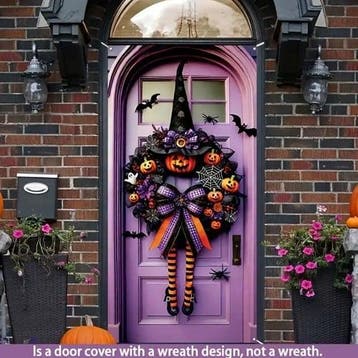 Deurcover Halloween polyester 90x180 cm per stuk, Nieuw