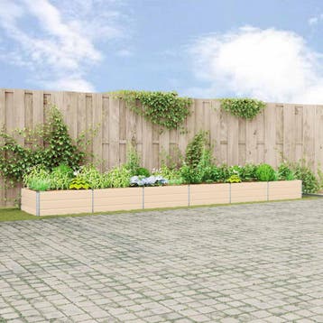 vidaXL Plantenbak Ivoor 580 x 100 x 45 cm Gegevens staal, Verzenden, Nieuw
