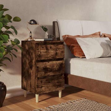 vidaXL Nachtkastjes 2 st met houten poten 40x35x69 cm, Verzenden, Nieuw