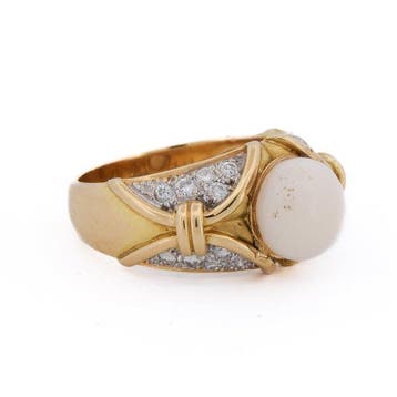 Cocktailring - 18 karaat Geel goud - 0.50ct. tw. Koraal -