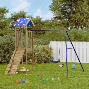 vidaXL Speelhuis geïmpregneerd grenenhout, Kinderen en Baby's, Speelgoed | Buiten | Speeltoestellen, Verzenden, Nieuw