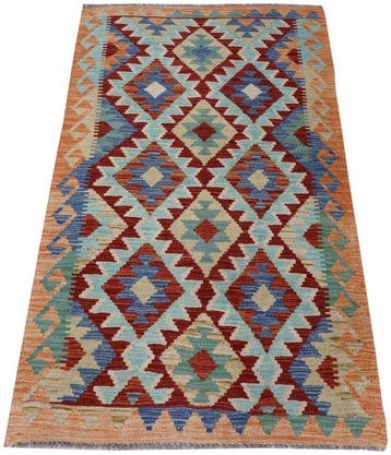 Handgeweven Designer Kelim – Afghan Design - Kelim - 128 cm