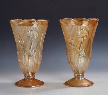 Jeannette Glass Company • - Vaas - Grote iriserende Carnival