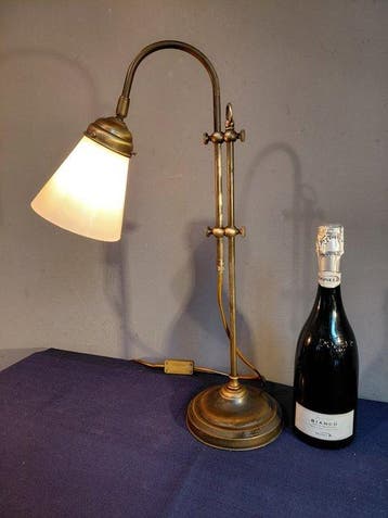 Bureaulamp - Opaline glas - Notarislamp