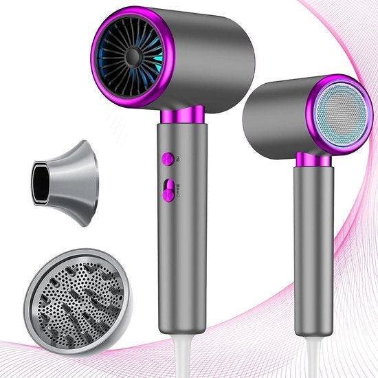 2dekans | MKSS® Fohn met Diffuser - Zilver met Paars, Bijoux, Sacs & Beauté, Beauté | Soins des cheveux, Enlèvement ou Envoi