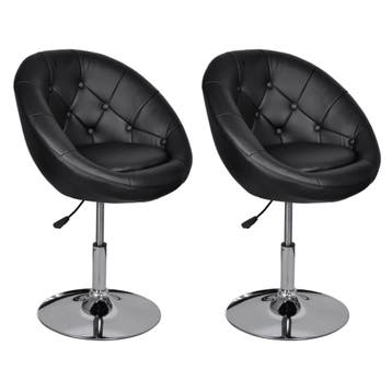 Barstoelen 2st Zwart | Retour Deal | 74% KORTING, Huis en Inrichting, Verzenden, In hoogte verstelbaar, 60 tot 90 cm, Zo goed als nieuw