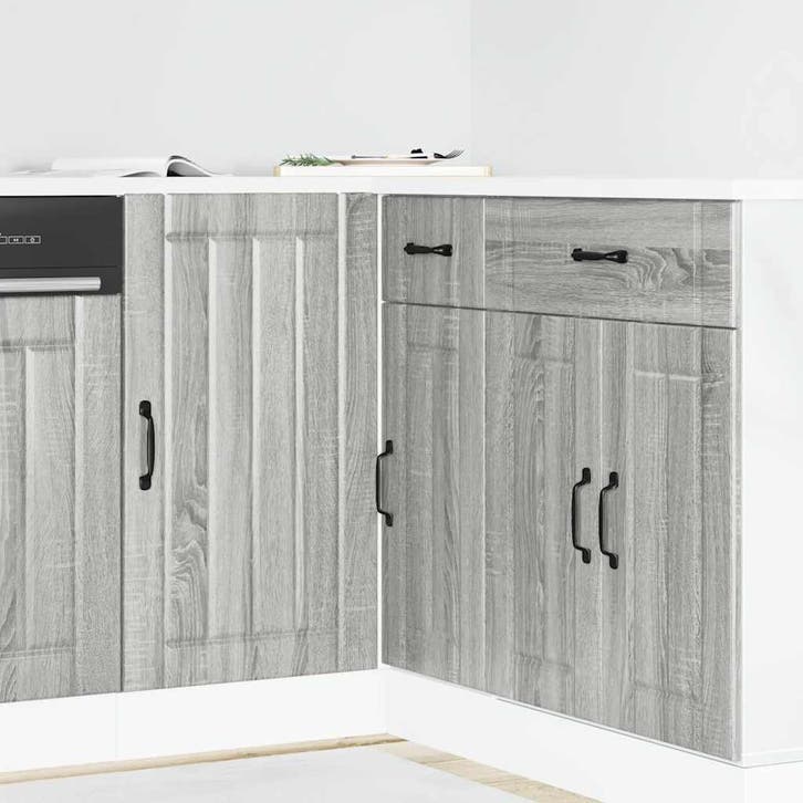 vidaXL Onderkast Lucca bewerkt hout grijs sonoma eiken, Huis en Inrichting, Kasten | Overige, Nieuw, Verzenden