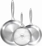 2dekans | Savoré Kitchen 3-delige RVS Koekenpan Pannenset -, Ophalen of Verzenden