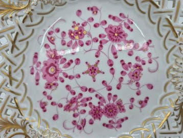 Meissen - Durchbruchteller, Indisch Purpur - Assiette -