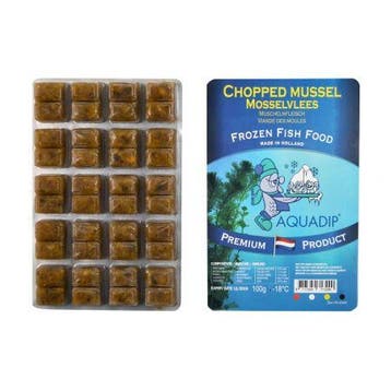 AQUADIP Gehakte mossel - 100 gram blister - diepvries, Dieren en Toebehoren, Verzenden, Nieuw